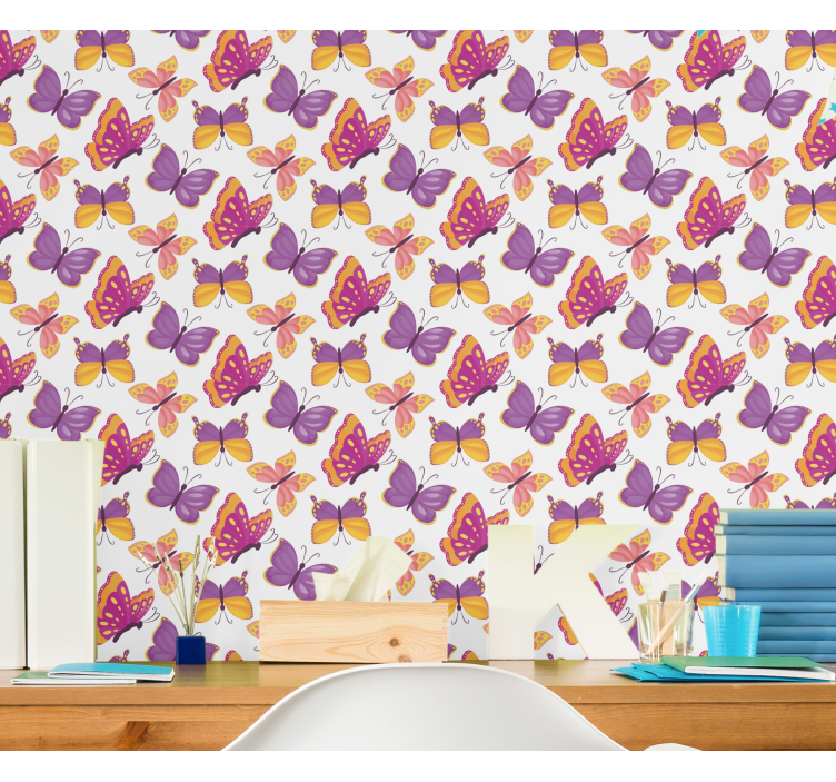 Purple Shades butterfly wallpaper - TenStickers