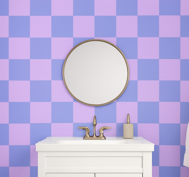 Purple shades motif tile wallpaper - TenStickers