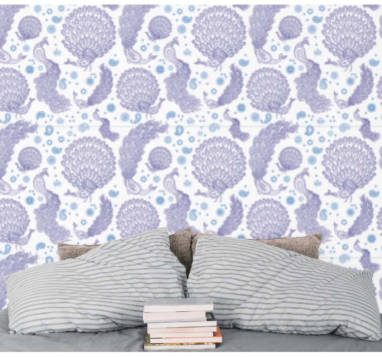 Purple tone paon  animal wallpaper - TenStickers