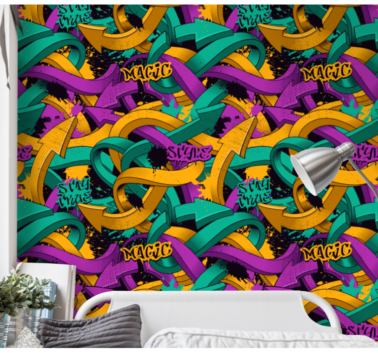 Realistic graffiti arrows Art Wallpaper - TenStickers