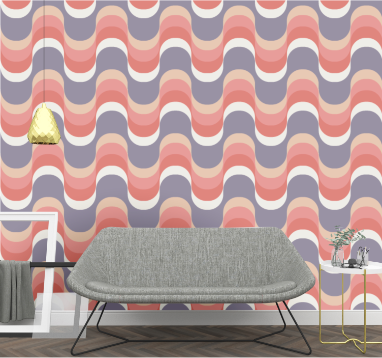 Rhythmic Wave Pattern polka dots wallpaper - TenStickers