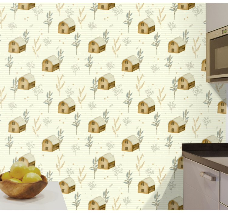 Rustic Cabin Charm scandinavian wallpaper - TenStickers