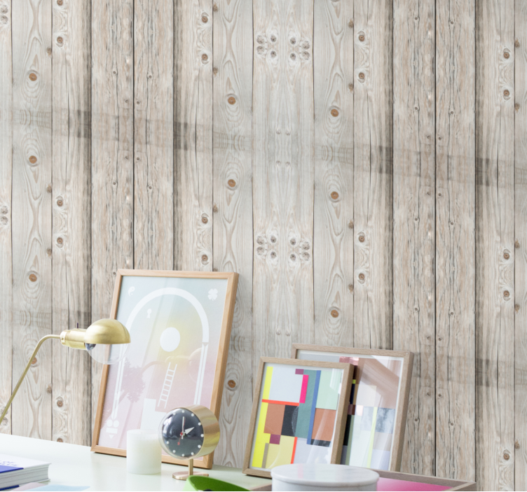 Rustic Plank Simulation wood wallpaper - TenStickers