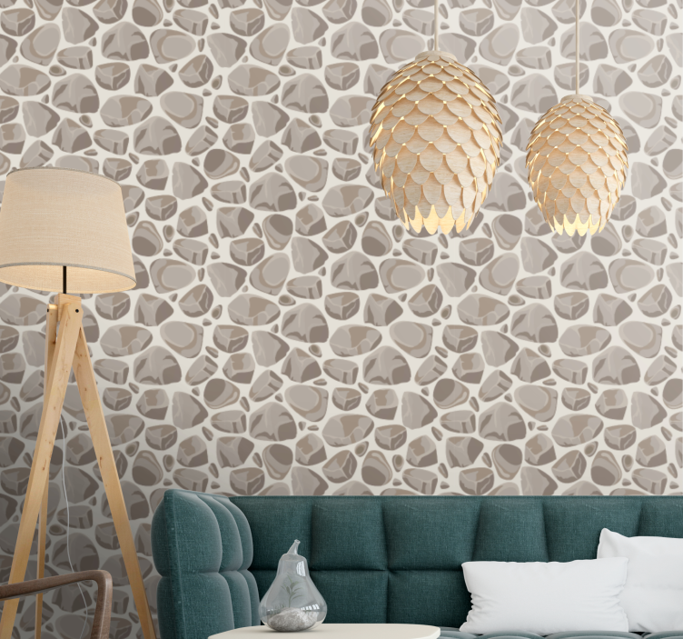 Rustic stones "japandi" style Stone Wallpaper - TenStickers