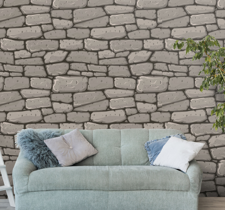 Rustic Stones Stone Wallpaper - TenStickers