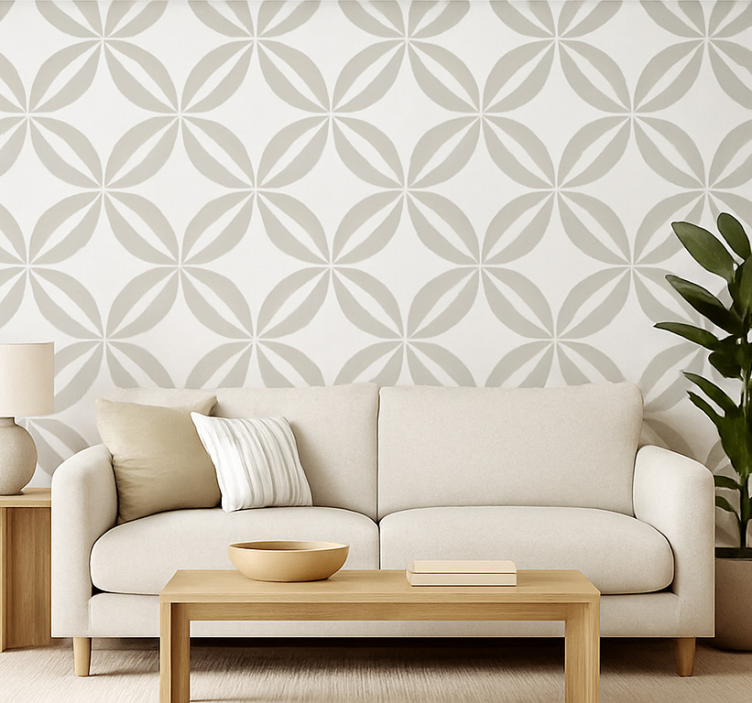 Sand cement tiles living room wallpaper - TenStickers