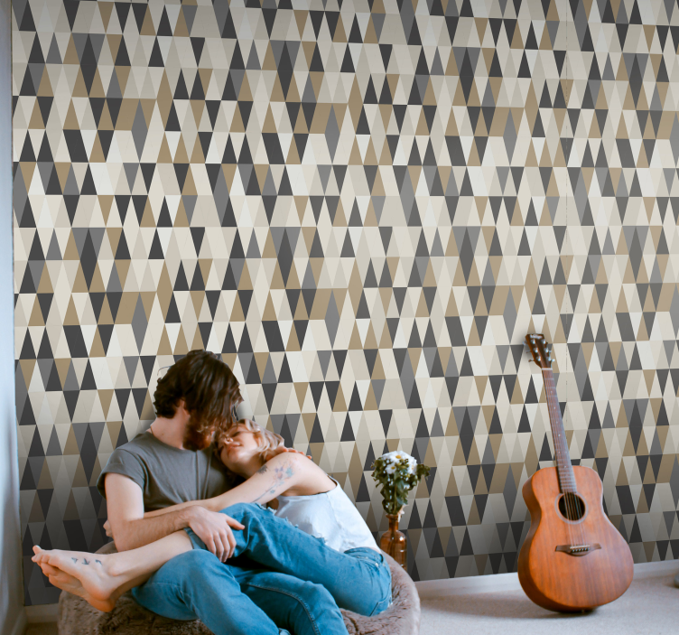 Scandinavian motifs Triangle Wallpaper - TenStickers