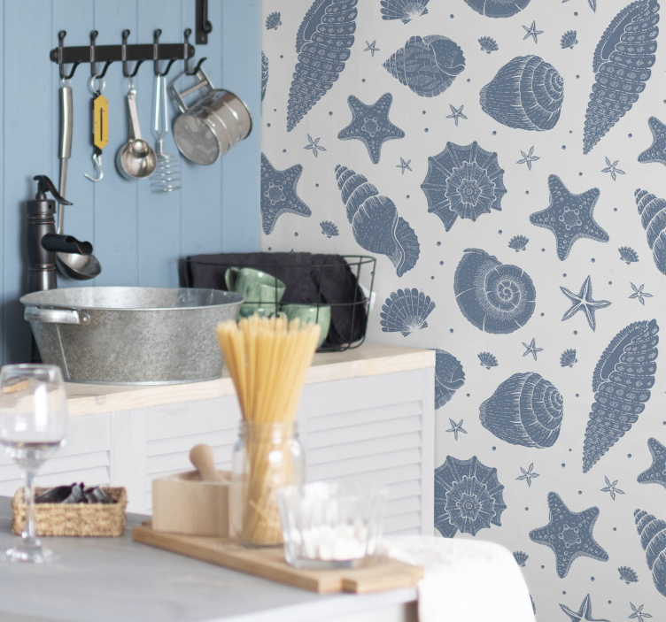 Seashell Motif nature wallpaper - TenStickers