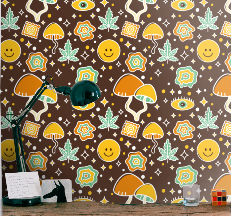 Smiling Motifs art wallpaper - TenStickers