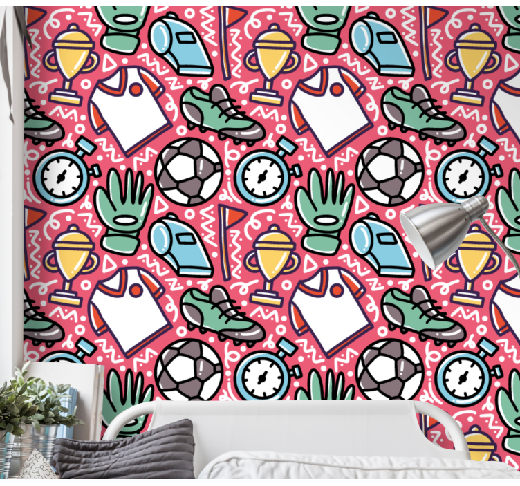 Soccer Motif Ensemble modern wallpaper - TenStickers