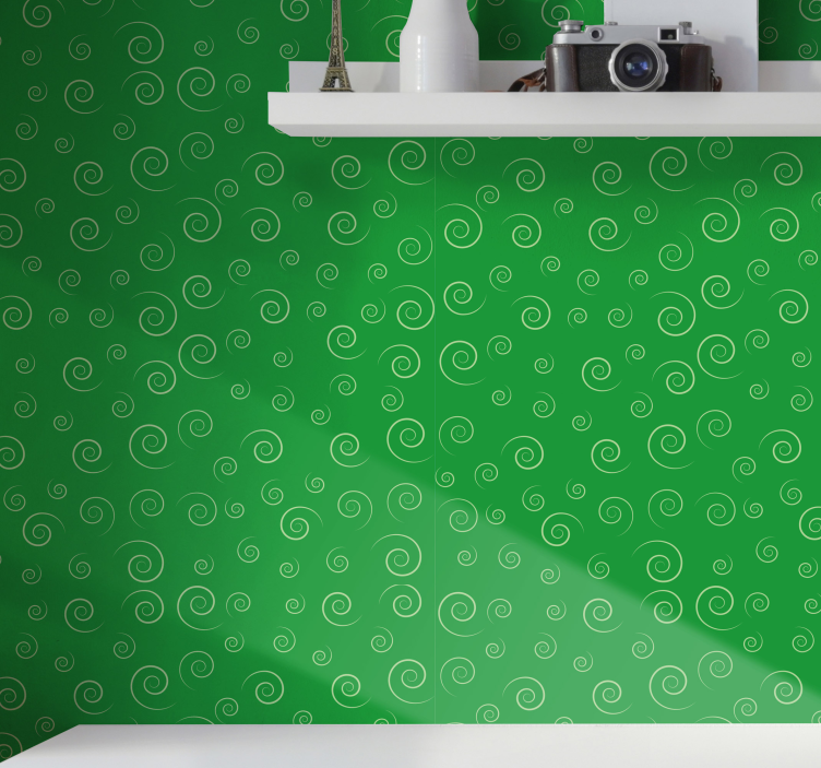 Spiraling Green Swirls texture pattern wallpaper - TenStickers