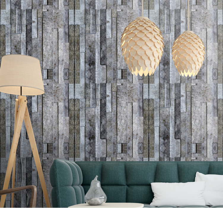 Stone effect on vertical slabs  wallpaper - TenStickers