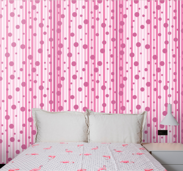 Striped Dot Pattern polka dots wallpaper - TenStickers