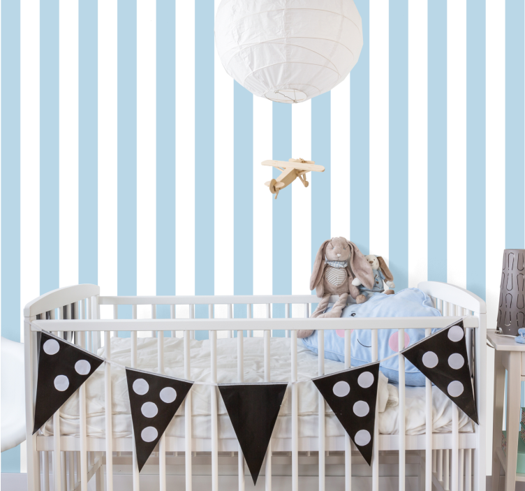 Striped Nursery vertical line wallpaper - TenStickers
