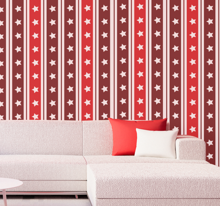 Striped Starry Pattern vertical line wallpaper - TenStickers