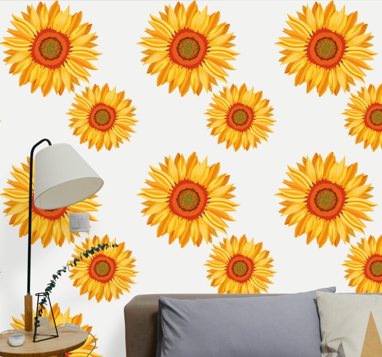 Sunflower Array flower wallpaper - TenStickers