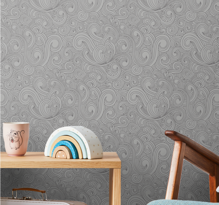Swirling Lines abstract wallpaper - TenStickers
