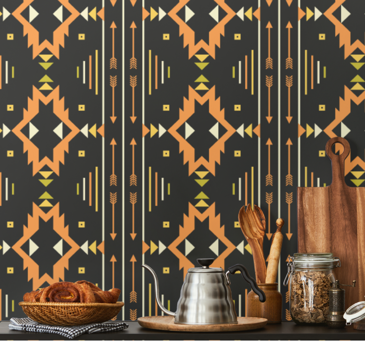 Symmetrical pattern design geometric wallpaper - TenStickers