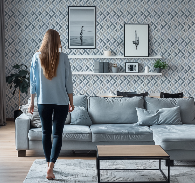 Textil effect shapes wallpaper - TenStickers