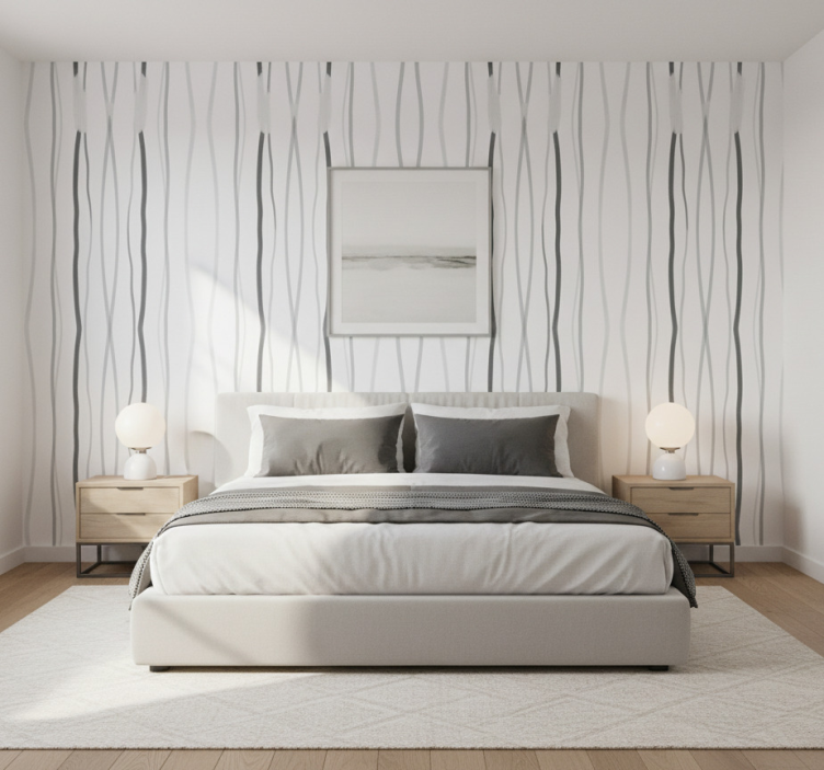 Textured wallpaper with elegant grey stripes - TenStickers