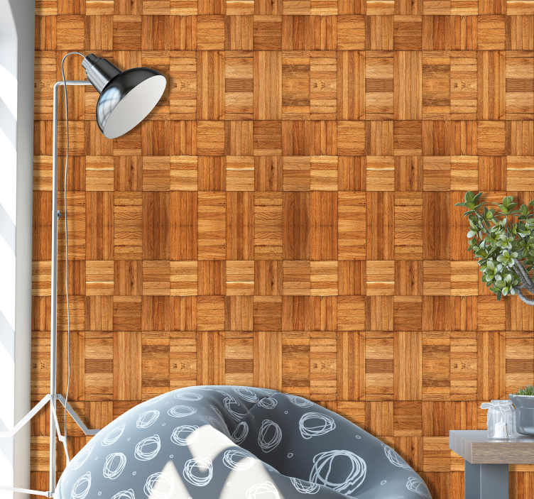 Textured Wallpaper Wooden Weave - TenStickers