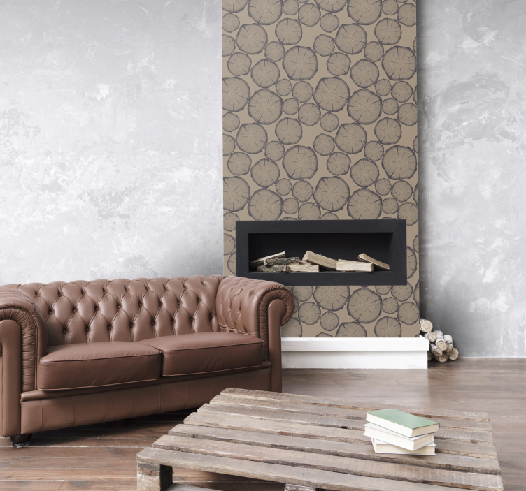 Tree trunk rustic wallpaper - TenStickers