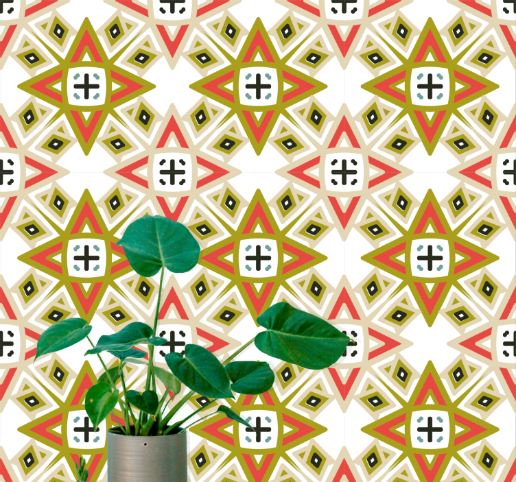 Tribal Geometry Pattern geometric wallpaper - TenStickers
