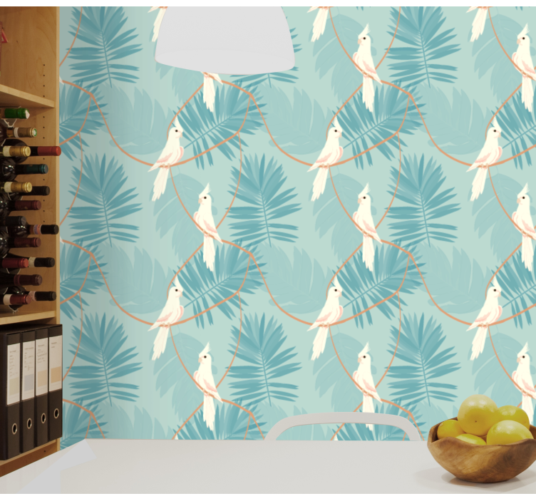 Tropical Avian Motif birds wallpaper - TenStickers