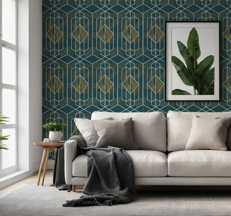 Tropical design shapes wallpaper - TenStickers