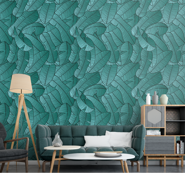 Tropical Foliage Display leaf wallpaper - TenStickers