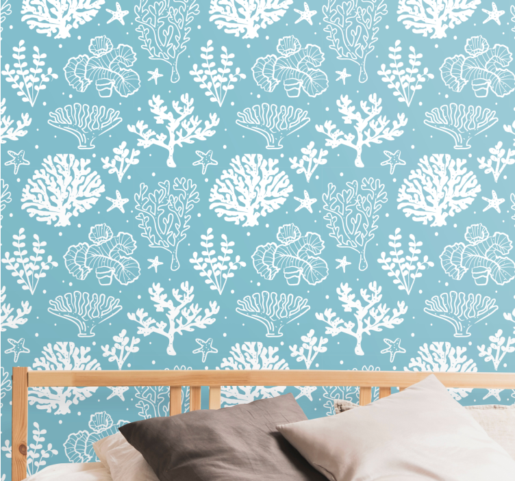 Underwater Botanicals fish wallpaper - TenStickers