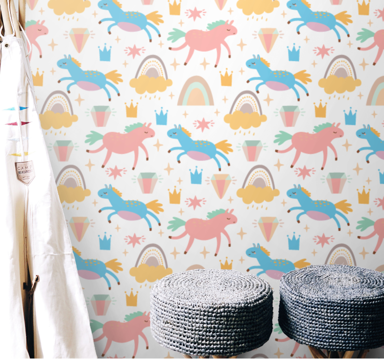 Unicorn Fairytale animal wallpaper - TenStickers
