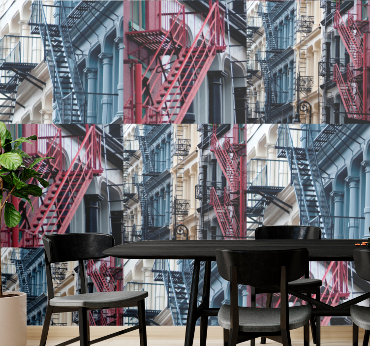 Urban Fire Escapes city wallpaper - TenStickers