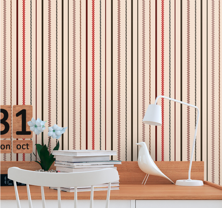 Linear stitch pattern vertical line wallpaper - TenStickers