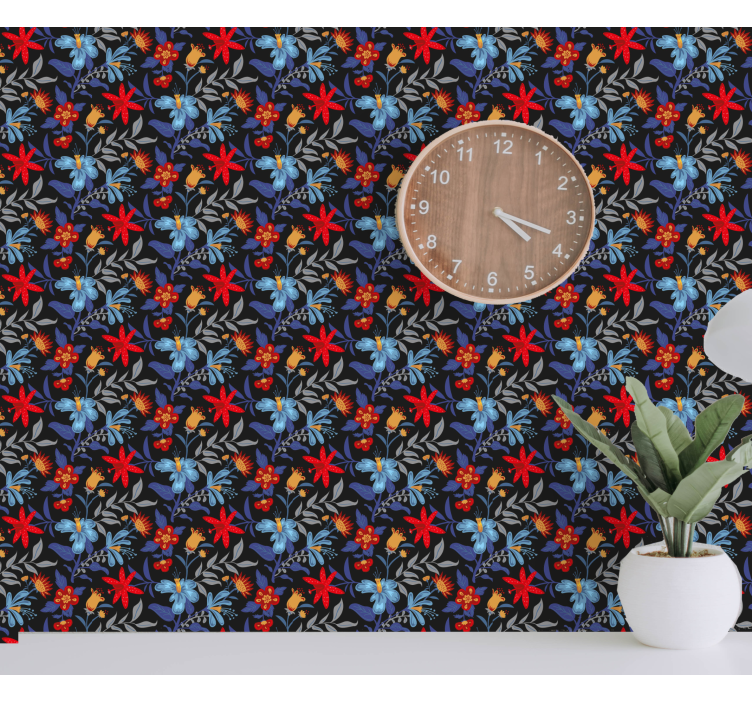 Vibrant Floral Array flower wallpaper - TenStickers