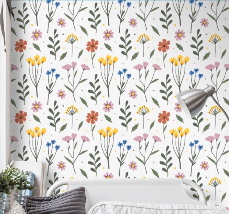 Vibrant Floral Design flower wallpaper - TenStickers