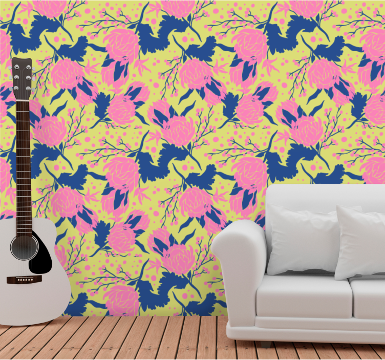 Vibrant Floral Pattern flower wallpaper - TenStickers