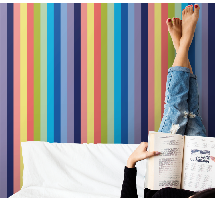 Vibrant Striped Pattern horizontal striped wallpaper - TenStickers