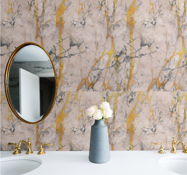 Warm gold marble wallpaper - TenStickers