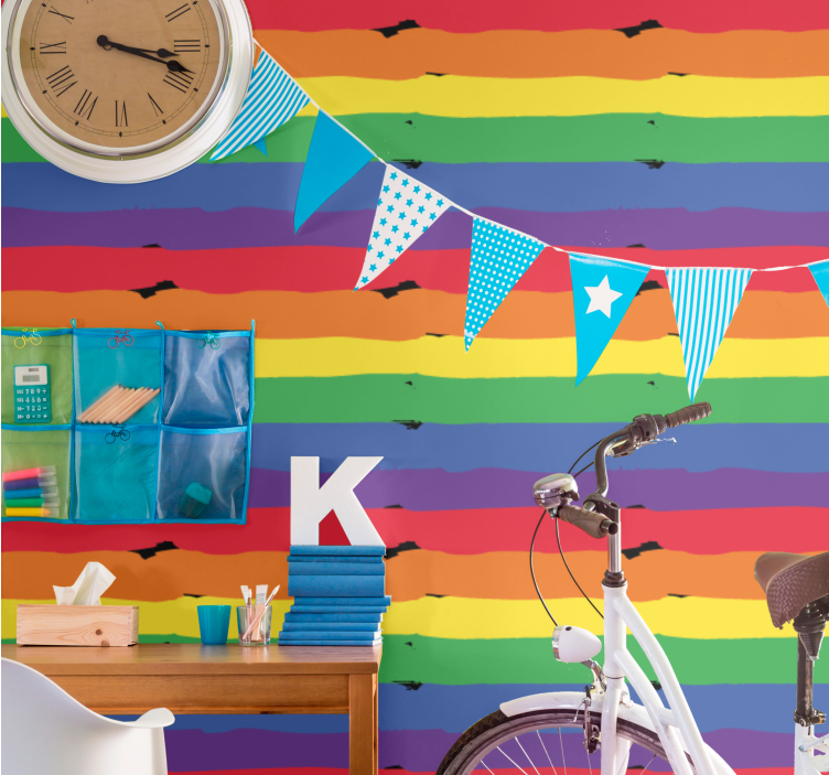 Watercolor pride day flag Living Room Wallpaper - TenStickers