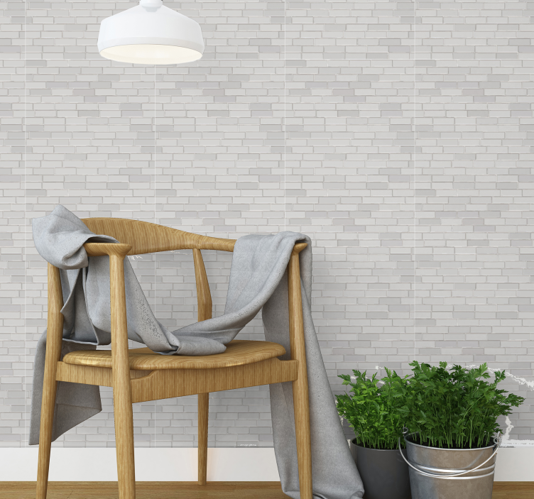 White bricks Textured Wallpaper - TenStickers