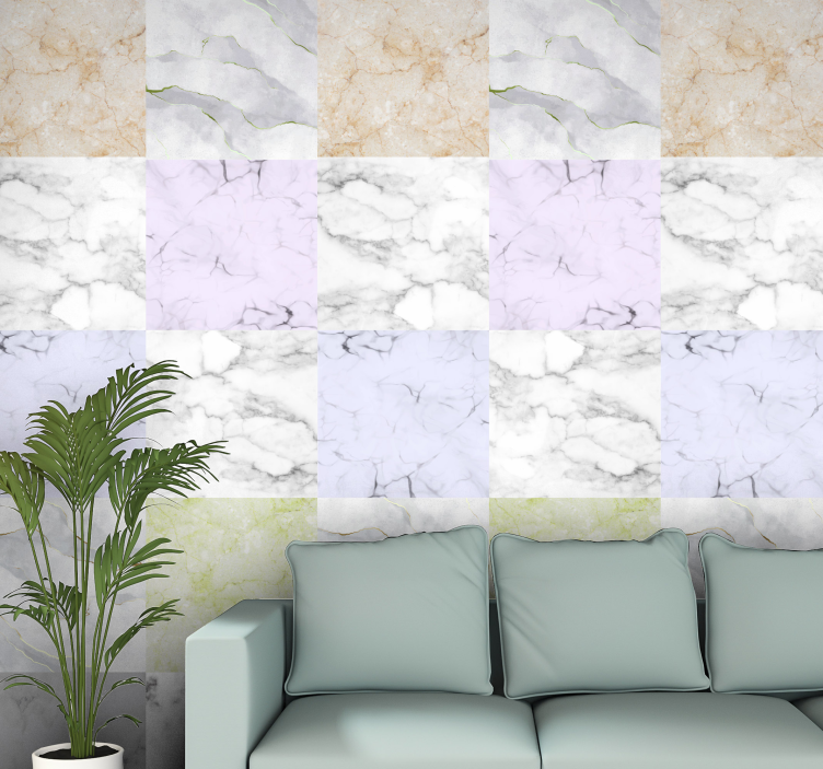 White marble effect texture Marble Wallpaper - TenStickers