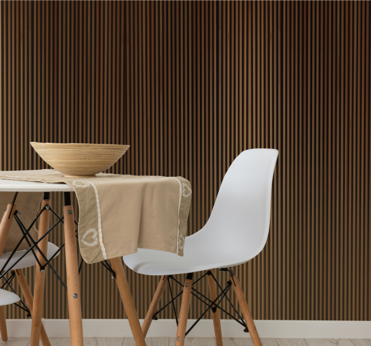 Wood style teak vertical design Wood wallpaper - TenStickers