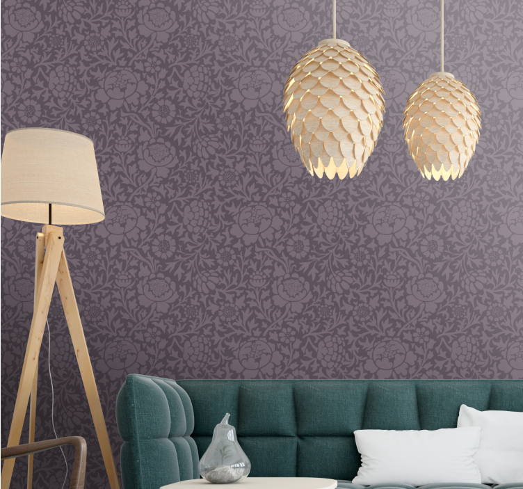 Woven silk Baroque wallpaper - TenStickers